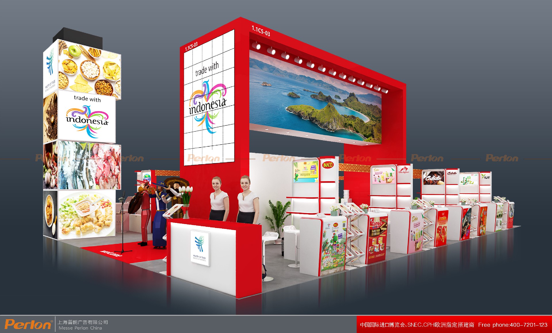 印尼展團(tuán)-進(jìn)博會(huì)展臺(tái)設(shè)計(jì)搭建